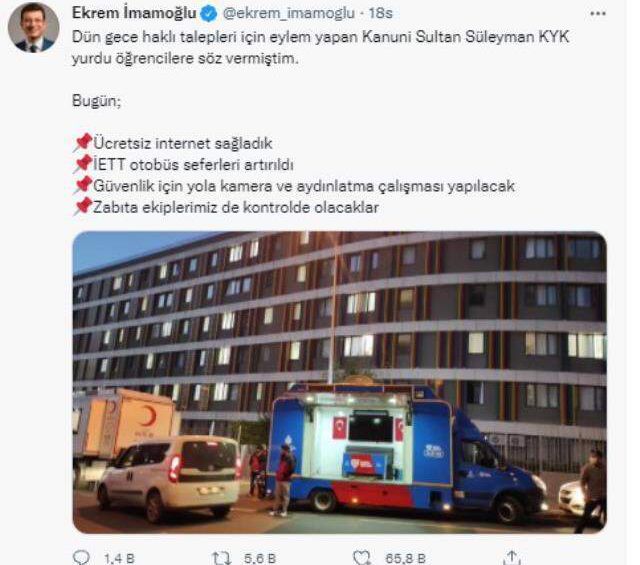 KYK yurtlarında kalan öğrencilerin, yüksek kotalı internet talebine İmamoğlu'ndan yanıt: Bakanlık onay versin halledeyim