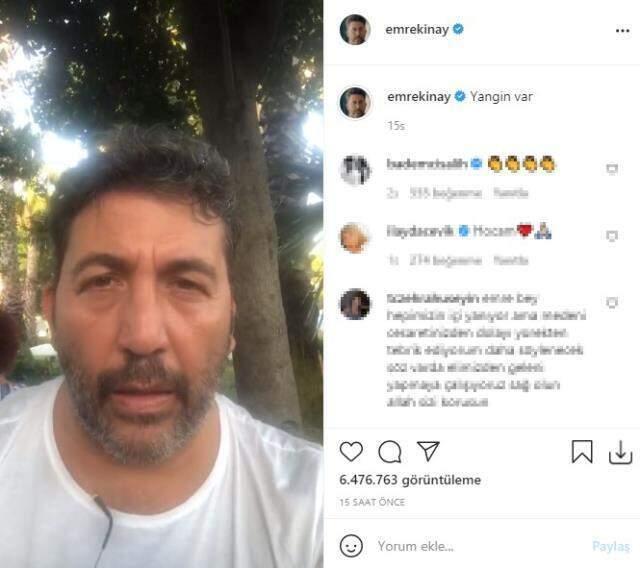 Yangınlara sitem eden Emre Kınay'ın videosu sosyal medyada gündem oldu