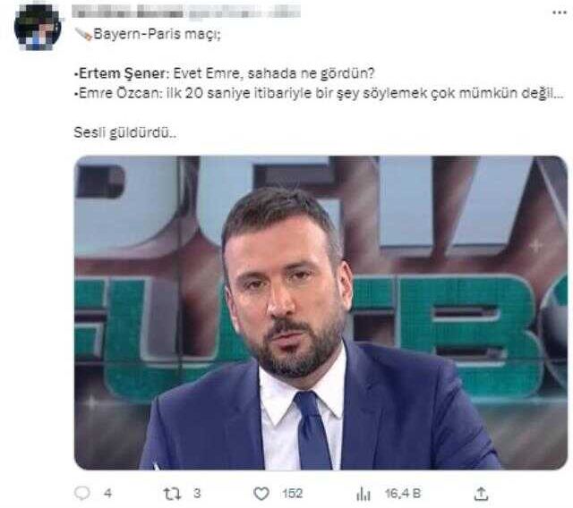 Ertem Şener'in maçta yaptığı benzetme izleyenleri çıldırttı! Sosyal medya karıştı