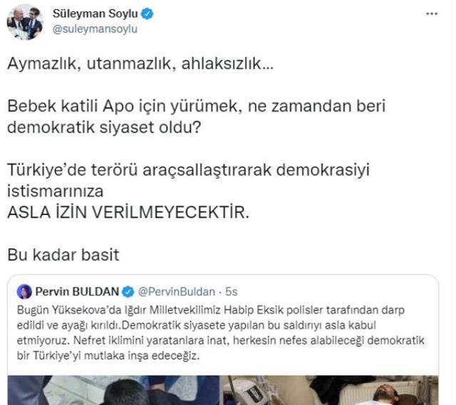 Pervin Buldan, bacağı kırılan HDP'li vekille ilgili paylaşım yaptı! Bakan Soylu'dan yanıt gecikmedi