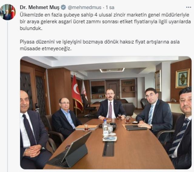 Bakan Muş'un zincir marketlerin yöneticilerini uyarması gündem oldu! Herkes aynı yorumu yapıyor