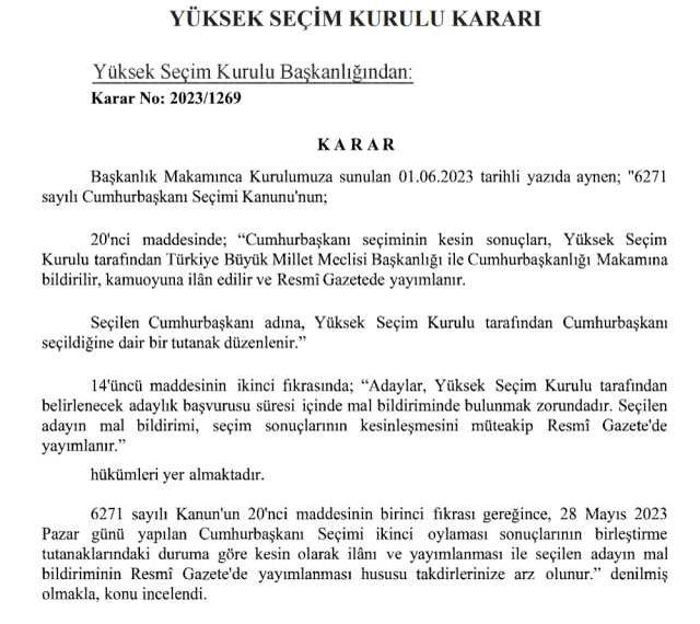 YSK, Cumhurbaşkanı Erdoğan'ın mazbatasını TBMM Başkanı Şentop'a teslim etti
