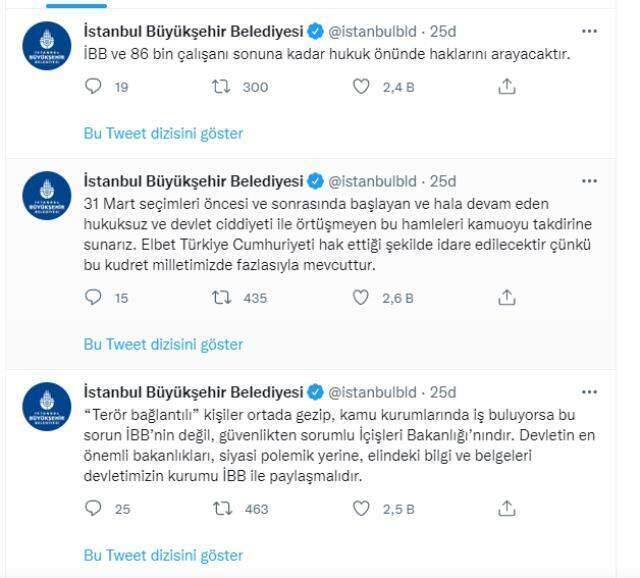 Son Dakika: Bakanlığın 'özel teftiş' adımına İBB'den jet yanıt: Terör bağlantılı kişiler iş buluyorsa sorumluluk bakanlığındır