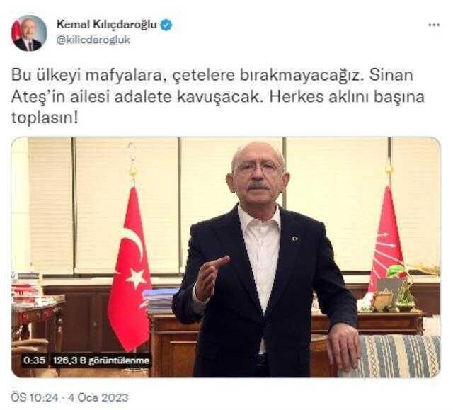 Kılıçdaroğlu'ndan Sinan Ateş suikastıyla ilgili 42 saniyelik video: En hafif tabirle adiliktir