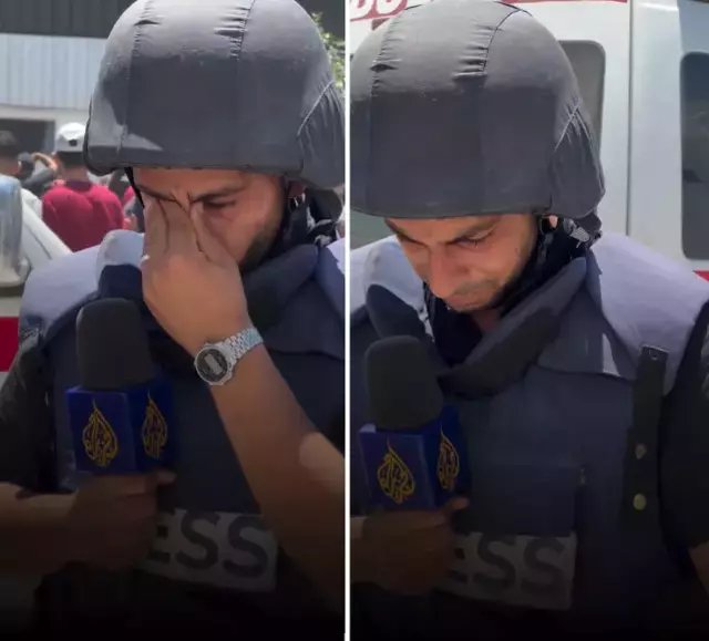 İsrail yardım için bekleyen sivilleri hedef aldı! Gazeteci canlı yayında gözyaşlarına boğuldu