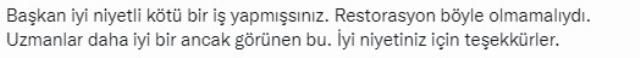 Yaptırdığı cami restorasyonuyla övünen büyükşehir belediye başkanına tepki yağıyor