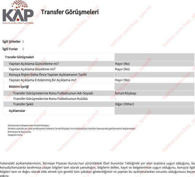 Trabzonspor, İsmail Köybaşı transferini resmen duyurdu