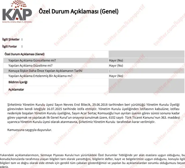 Erol Bilecik'in İstifa Süreci ve Gerekçeleri
