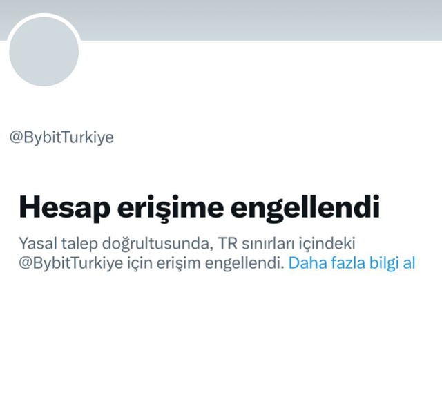 Bybit TR resmi X hesabına erişim engeli