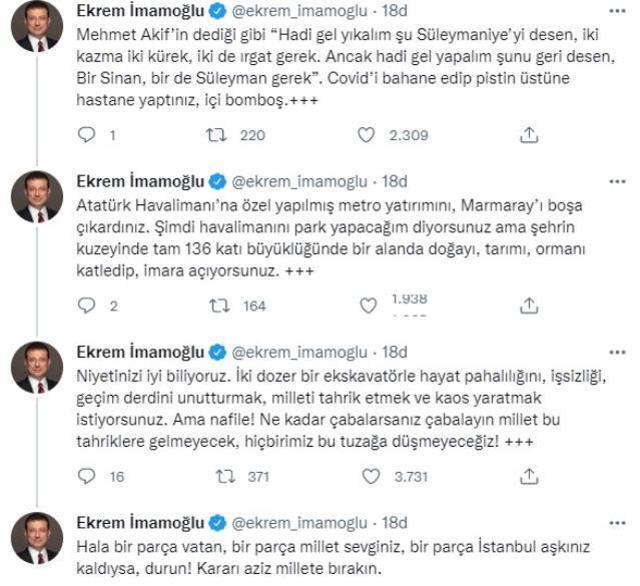 Ekrem İmamoğlu'ndan Atatürk Havalimanı açıklaması! Zehir zemberek sözlerle referandum çağrısı yaptı
