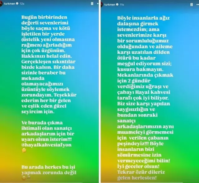 خواننده مشهور گوخان ترکمن از کوره در رفت: «دیگر هرگز در این مکان اجرا نخواهم کرد!»