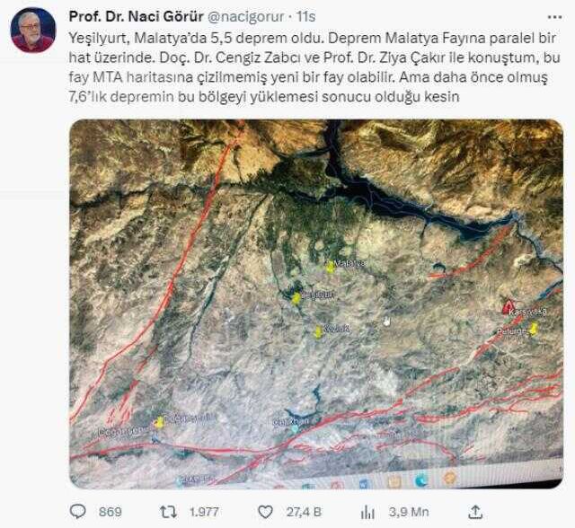 Naci Görür'den Malatya'daki 5.6'lık depremin ardından dikkat çeken 'yeni fay' uyarısı