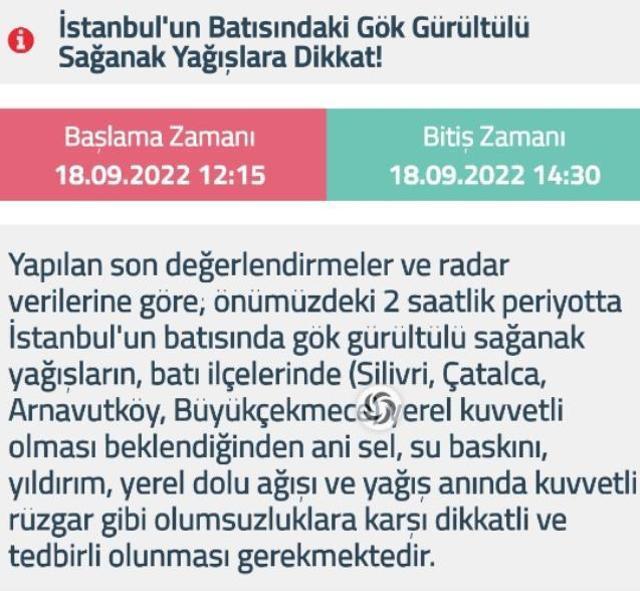 Bu saat aralığına dikkat! Meteoroloji'den İstanbul için yağış uyarısı