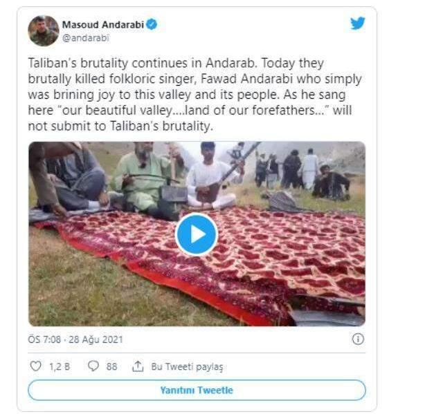 Afganistan'da müziği yasaklama kararı alan Taliban, halk müziği sanatçısı Favad Andarabi'yi öldürdü
