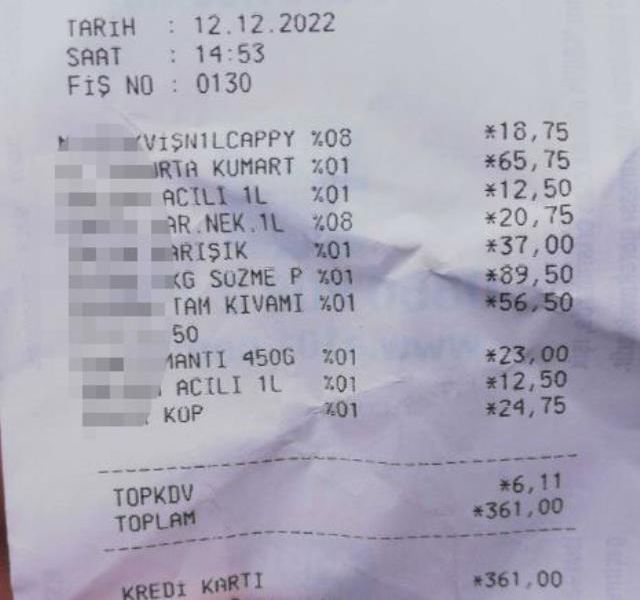 Raftan peynir alan vatandaş parasını ödeyip dışarı çıktı, kapı önünde fişe bakınca kalakaldı