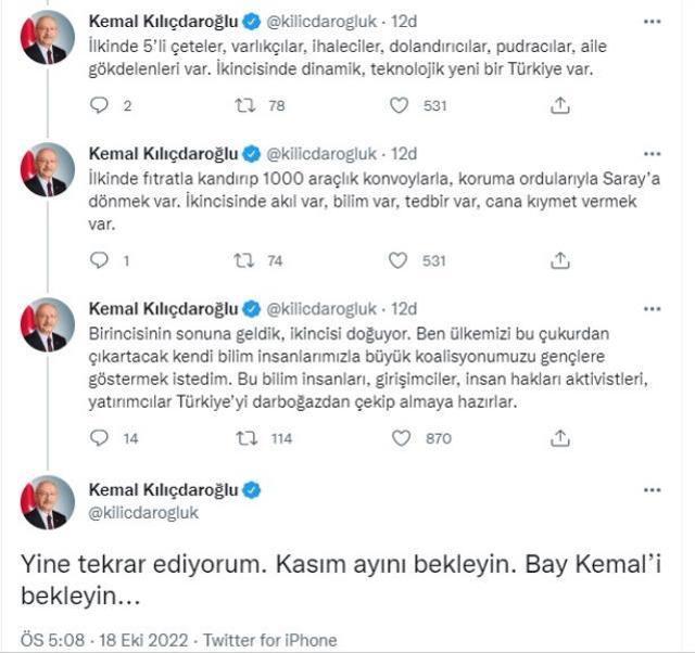 Kılıçdaroğlu, 'Çok kritik bir eşikteyiz' diyerek Kasım ayını işaret etti: Bay Kemal'i bekleyin