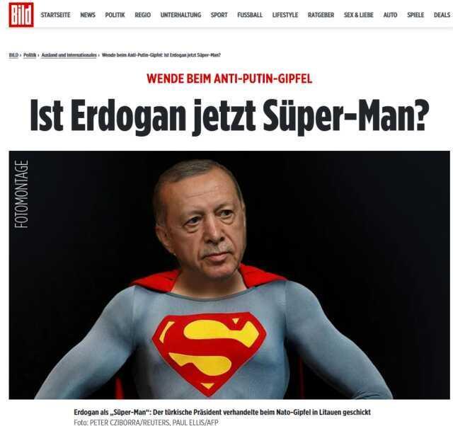 Alman Bild gazetesinden NATO Zirvesi analizi! Cumhurbaşkanı Erdoğan'ı Süperman yapıp övgüler dizdiler