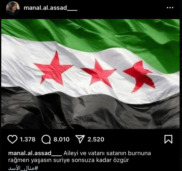 Esad'ı ailesi de sattı: Yeni Suriye bayrağını paylaşıp isyan etti