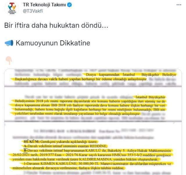 Vakfının İBB'den para aldığı iddialarına karşı açtığı davayı kazandı! Tazminatı bağışladığı yer de manidar