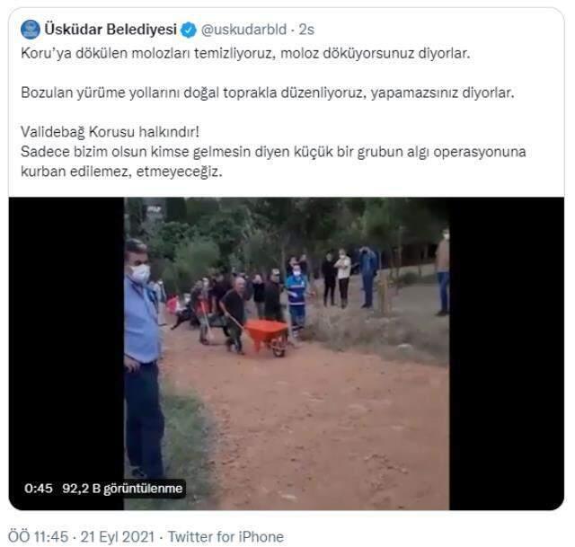 Üsküdar Belediye Başkanı Türkmen'den Validebağ Korusu'yla ilgili açıklama: Çalışma yolun doğal toprakla düzenlenmesidir