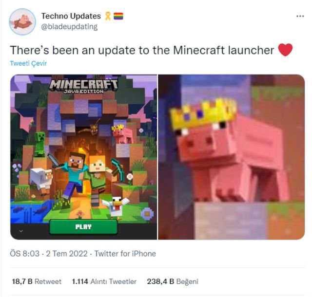 Mojang, hayatını kaybeden Technoblade'i yükleme ekranına koydu
