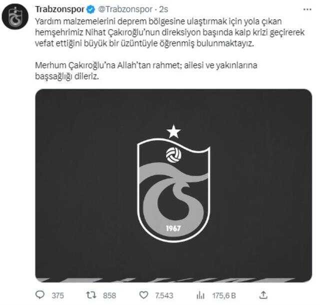 Trabzonlu şoförden kahreden haber! Yardım için çıktığı yolda kalp krizi geçirdi