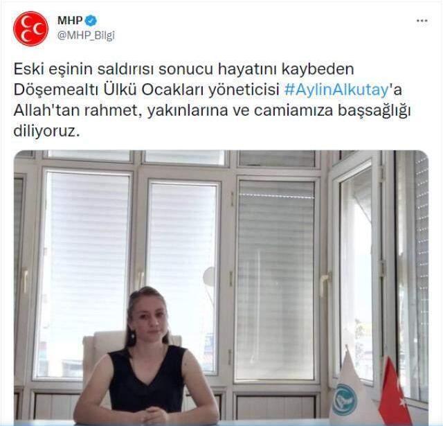 Eski kocası tarafından katledilen Aylin Hayriye Alkutay, Ülkü Ocakları yöneticisi çıktı