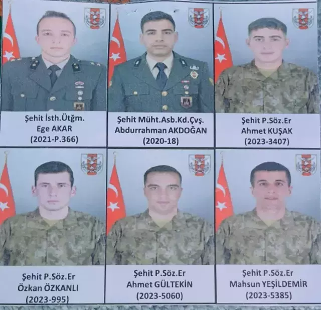 Pençe-Kilit Harekatı'nda şehit olan 6 asker memleketlerine uğurlandı