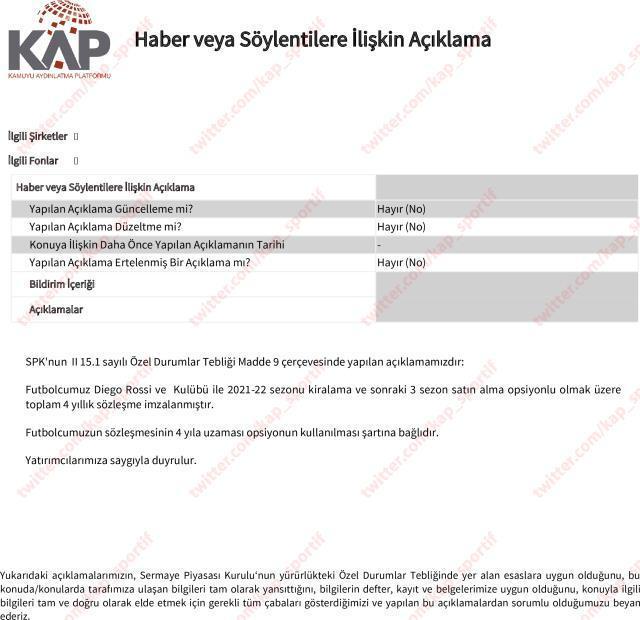 Son Dakika: Fenerbahçe, Diego Rossi ile 4 yıllık sözleşme imzaladı