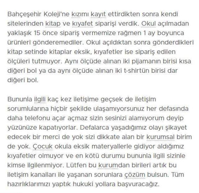 Bahçeşehir Koleji kitap ve kıyafet sorunu!