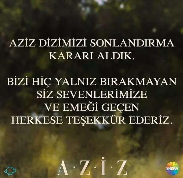 Yeni bölümleri beklenen Aziz dizisi yayından kaldırıldı