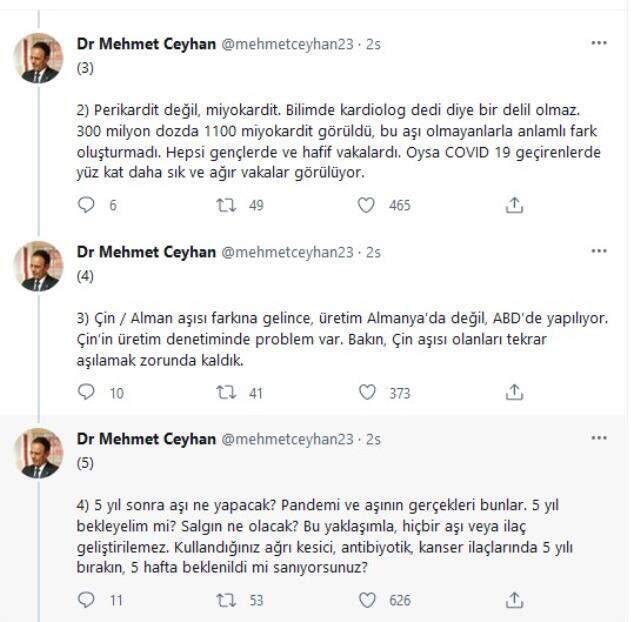 Mehmet Ceyhan aşı isyanı: Karpuzda bile seçimi karpuzcuya bırakan halkın aşı konusunda uzman kesilmesi beni öldürüyor