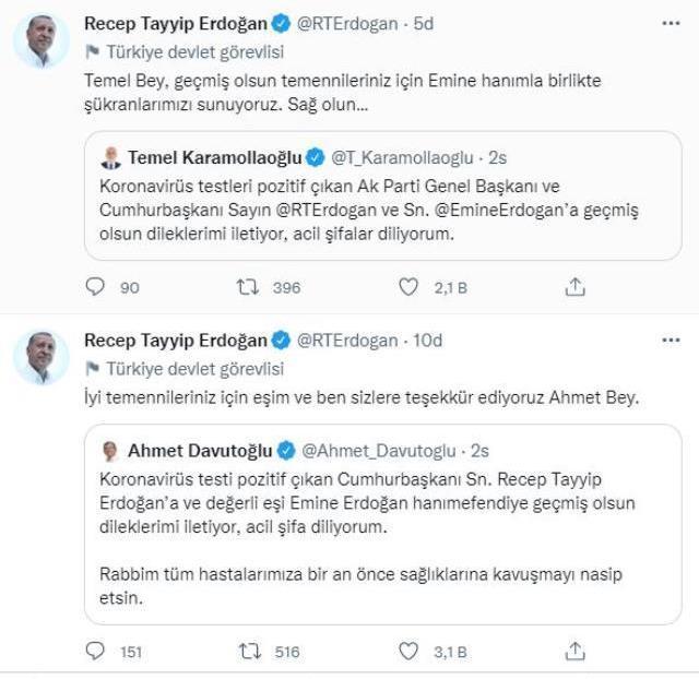 Cumhurbaşkanı Erdoğan'dan Kılıçdaroğlu'nun geçmiş olsun mesajına teşekkür