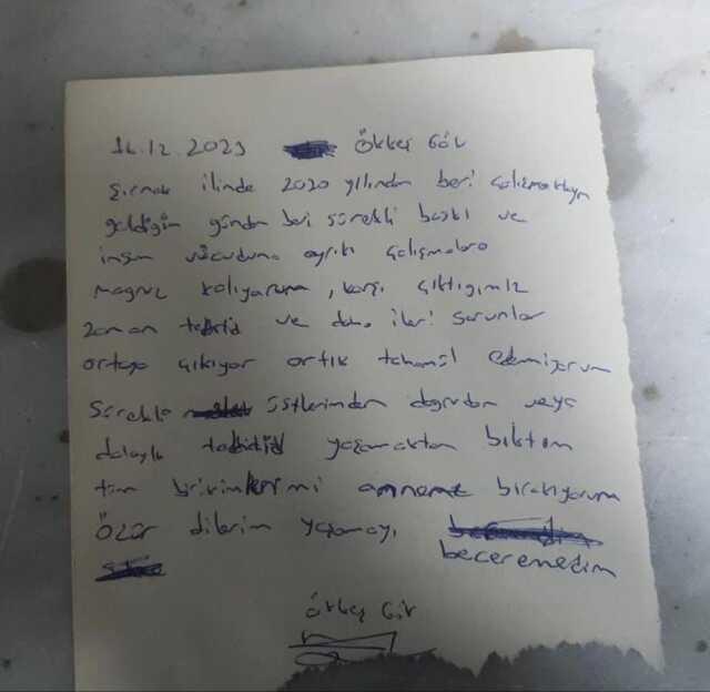 Veda mektubu bırakıp intihar eden uzman çavuş, baskı mı gördü? Olayla ilgili soruşturma başlatıldı