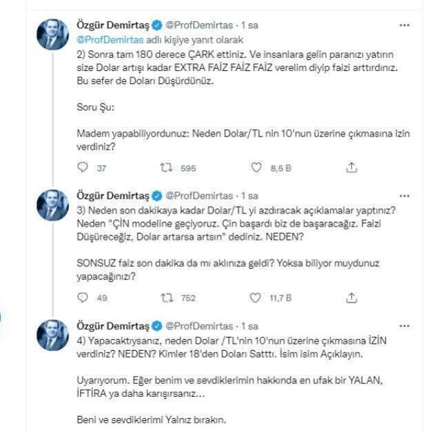 Prof. Dr. Özgür Demirtaş'tan dolarla ilgili çarpıcı sorular! Yanıtları merak ediliyor