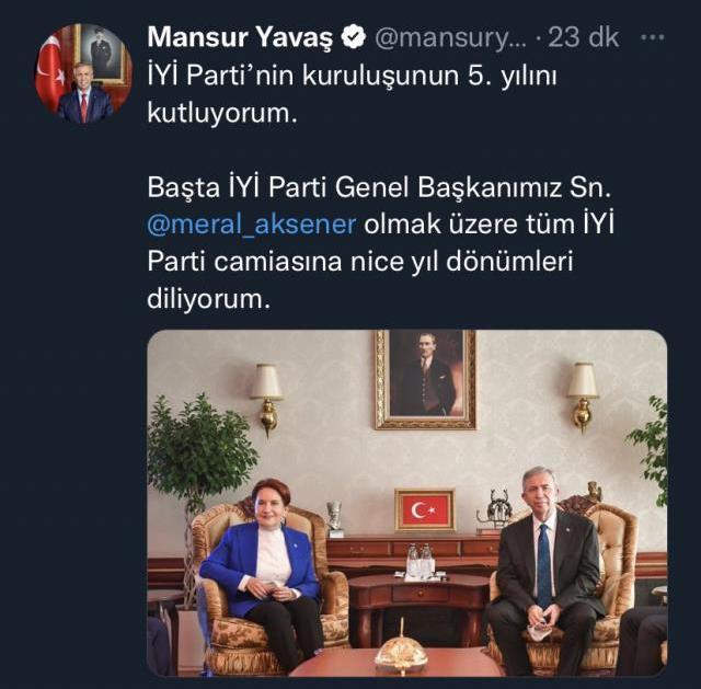 Akşener'in 'Benim kriterim kazanacak aday' dediği sırada Yavaş ve İmamoğlu'ndan sürpriz hamle