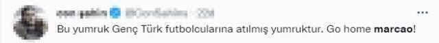 Giresunspor maçında Kerem Aktürkoğlu'nu yumruklayan Marcao'ya tepki yapıyor: Evine dön