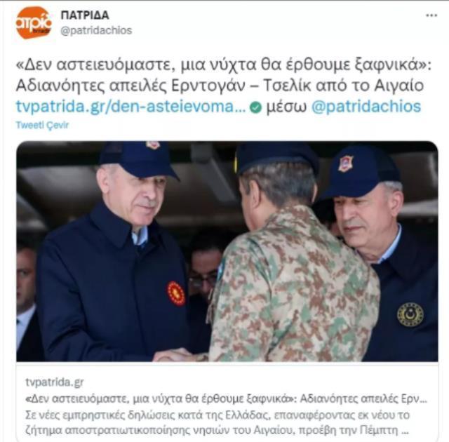 Erdoğan'ın tatbikata damga vuran 'Şaka yapmıyorum, felaket olur' resti Yunan basınını panikletti