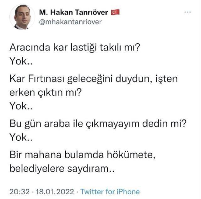 Gaziantep'te belediye yetkilisi yolda mahsur kalan vatandaşı suçladı: Bir mahana bulamda hökümete saydıram