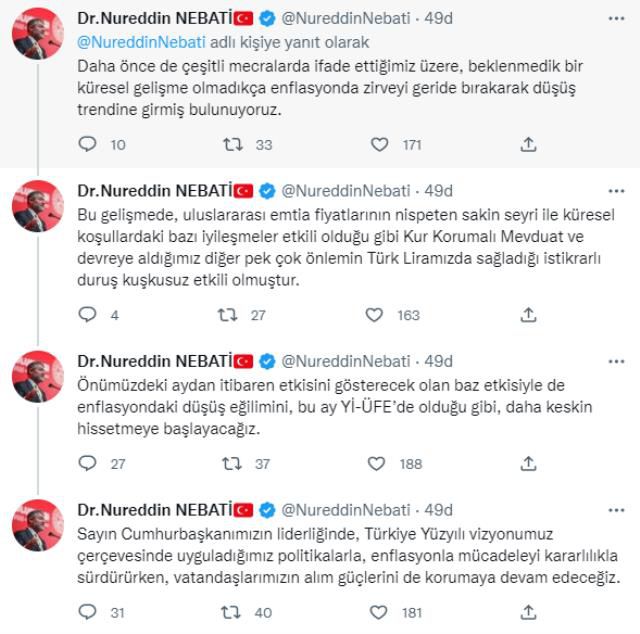 Bakan Nebati: Enflasyondaki düşüş eğilimini önümüzdeki aydan itibaren daha keskin hissedeceğiz