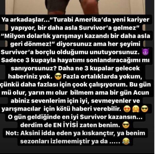 All Star heyecanı şimdiden başladı! Turabi'den 'Artık Survivor katılmaz' diyenlere tokat gibi cevap