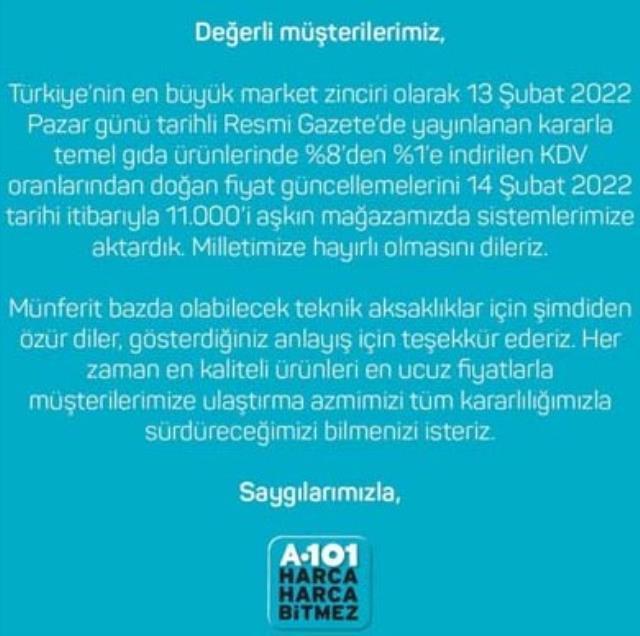 Son Dakika: Türkiye'nin önde gelen zincir marketleri yüzde 7'lik KDV indirimini etiketlerine yansıttıklarını açıkladı