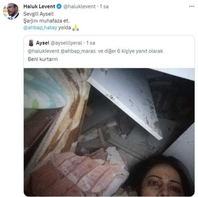 Deprem sonrası enkaz altından yardım istedi! Haluk Levent, hemen harekete geçti