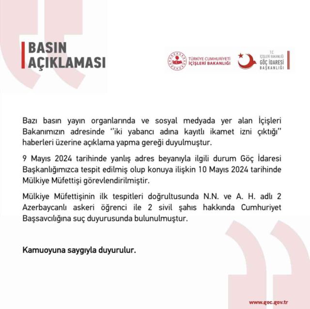 Sığınmacılar, Yerlikaya'nın evini ikamet adresi olarak mı gösterdi? Göç İdaresi'nden açıklama var