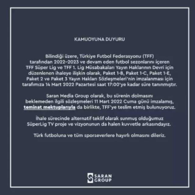 Digiturk'ten çok daha ucuza yayın ihalesini alan Saran, ne kadar ödeyecek? İşte detaylar