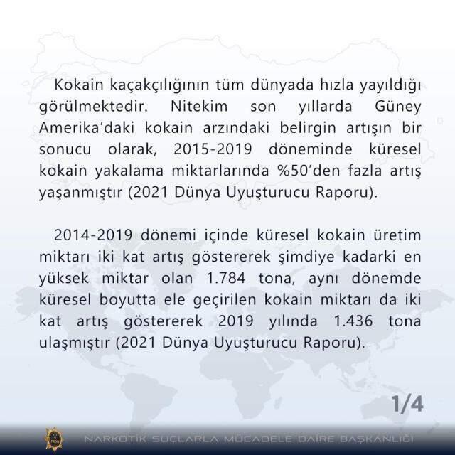 2021 yılı Birleşmiş Milletler raporlarına göre dünyada kokain trendi analizi