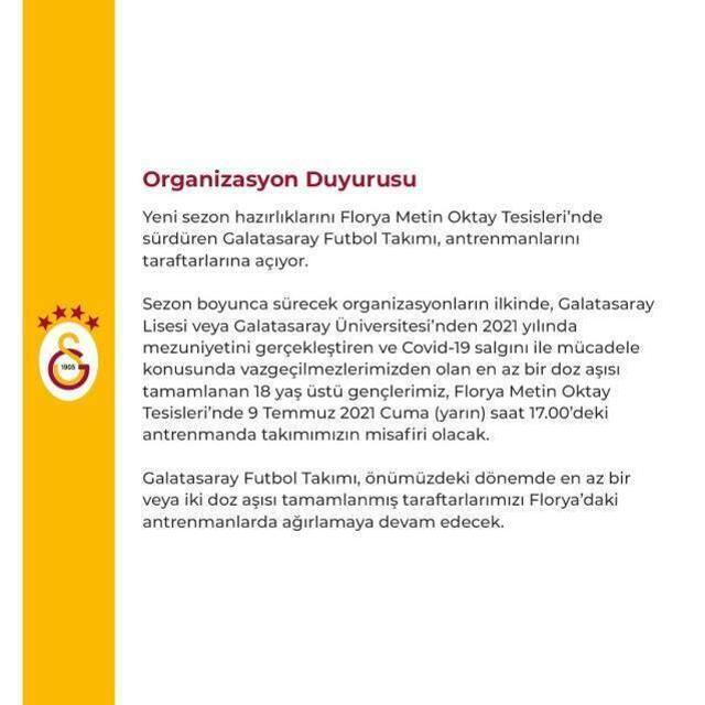 Galatasaray, Florya'nın kapılarını taraftarlarına açıyor
