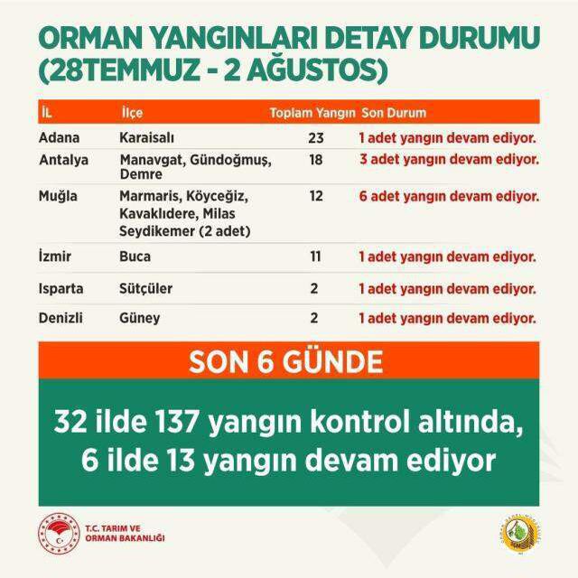 Türkiye 6 gündür yangınlarla mücadele ediyor! İşte il il kontrol altına alınan ve devam eden yangınlar
