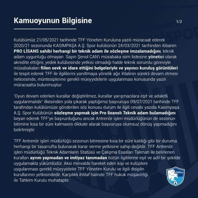 Şenol Can'ın başını yakacak yaptırımlar yolda! Kasımpaşa'nın küme düşürülmesi için yoğun baskı var