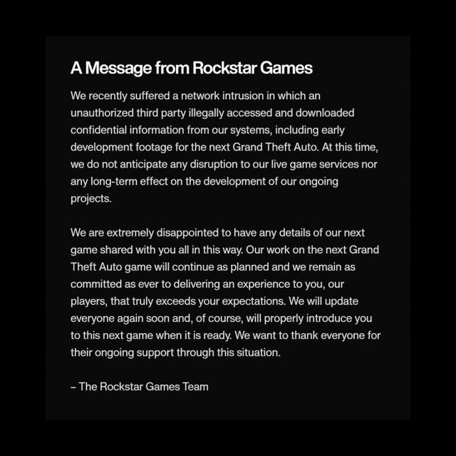 GTA 6'nın sızdırılmasının ardından Rockstar Games'ten ilk açıklama geldi: Hayal kırıklığına uğradık